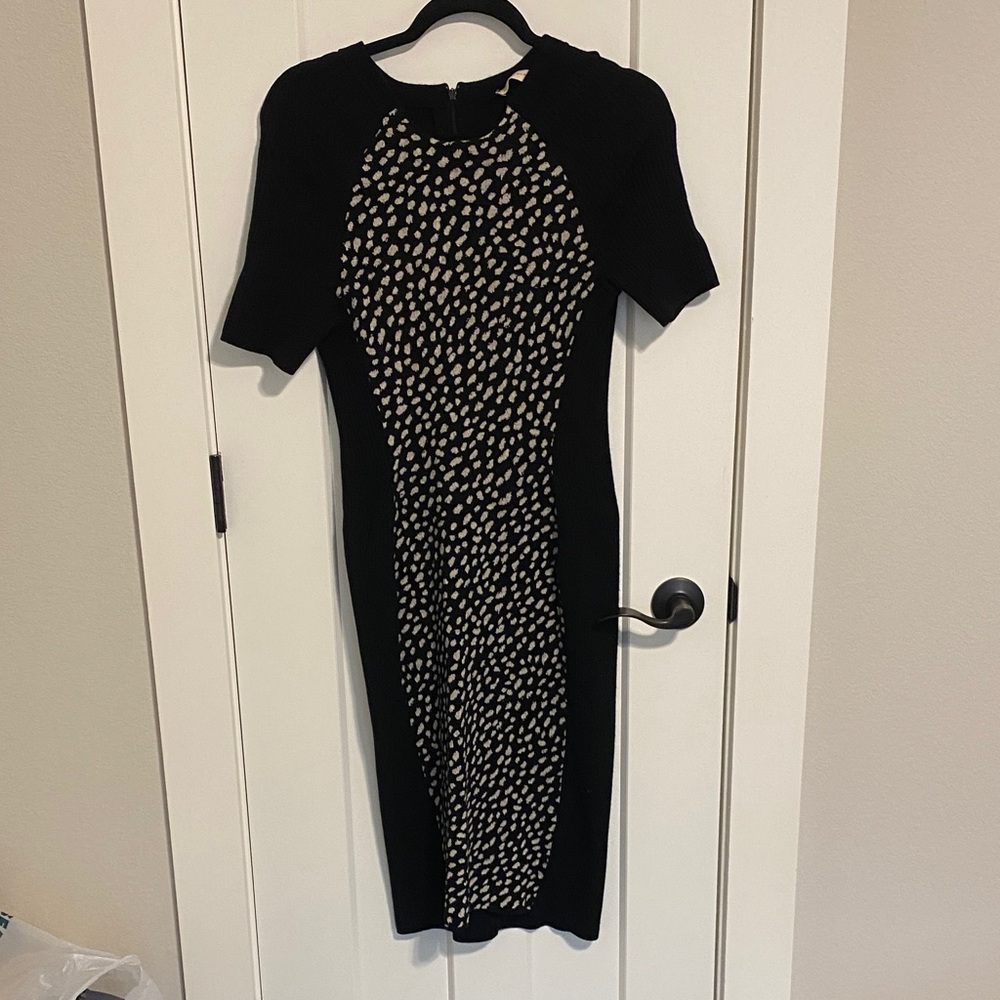 Tory Burch Black and Cream Midi Dress